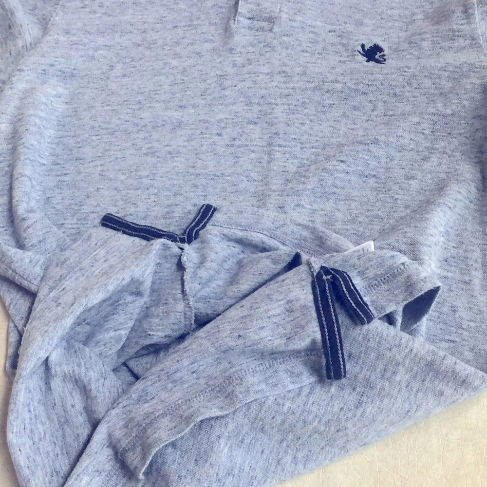 Express Men's 100% Cotton Light Blue Pique Polo Short Sleeves Shirt Size M - Picture 11 of 11